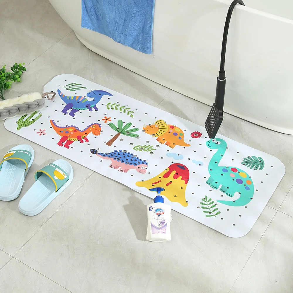 Hot Cute Animals Printing 40X100 Bathtub Mat Kids PVC Anti-Slip Bathroom Strong Suction Cups Non-Slip Floor Kids Shower Bath Mat