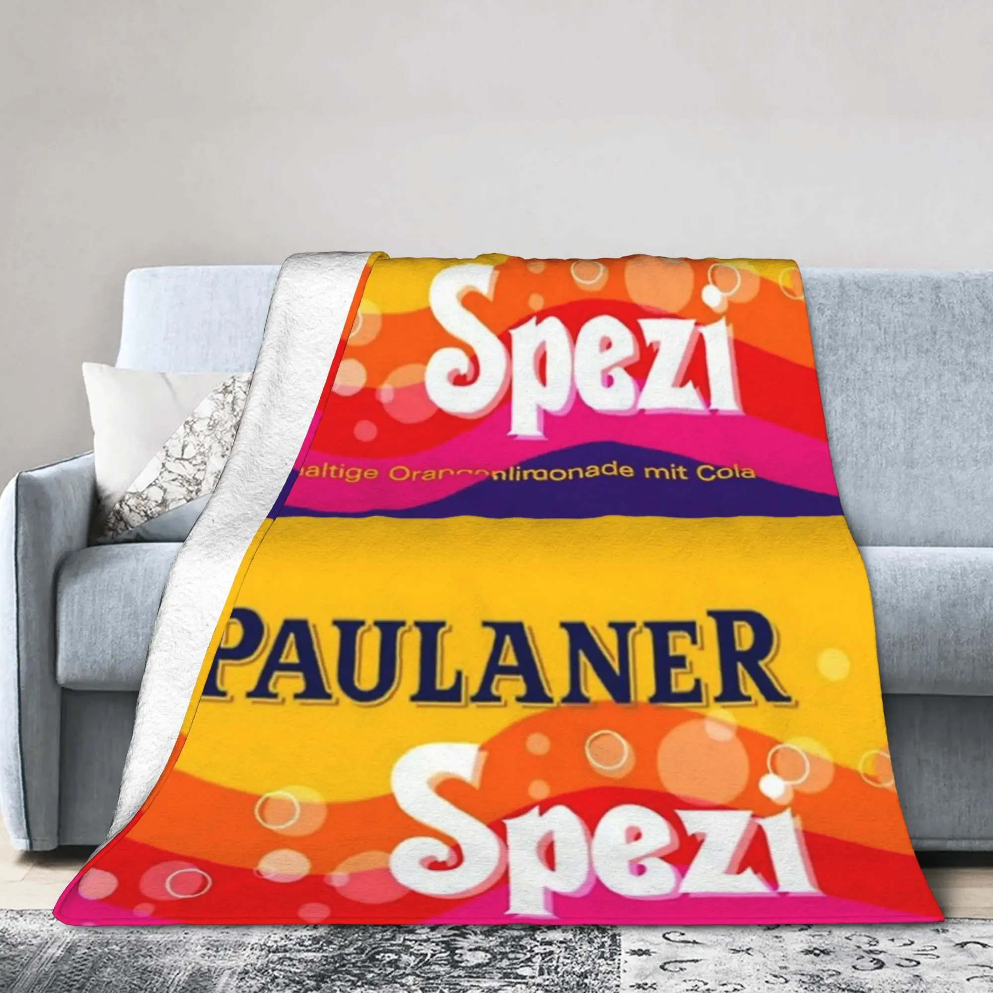 

Warm Soft Blanket Camping Paulaner Spezi Throw Blanket Germany Soda Drink Flannel Bedspread For Bedroom Fashion Sofa Bed Cover