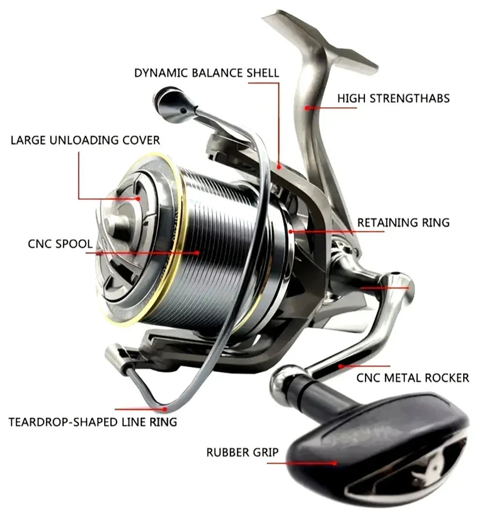 

Spinning Fishing Reel Saltwater All Metal Drag 20kg/44LB Fishing Reel Pesca Fishing Machine 12000 Trolling Fishing Reels 4.8:1