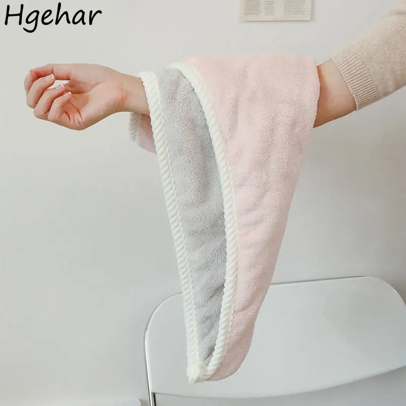 Household Thick Double Layer Hair Towel Super Water Absorbent Coral Fleece Towels Shower Soft Quick Drying Toallas Simple Cute