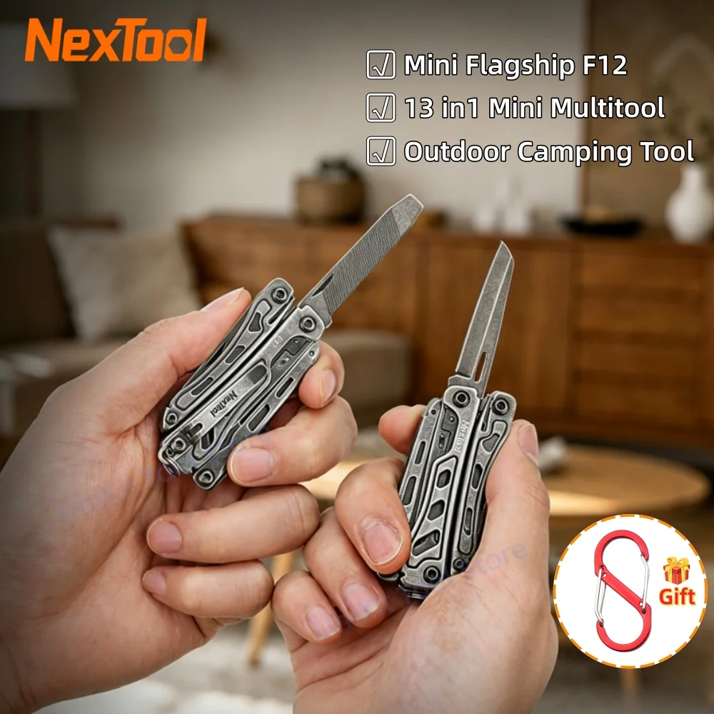 2026NexTool Mini Flagship F12 Folding EDC Multitool 13 In 1 Portable Pliers Screwdriver File Ruler Outdoor Camping Hand Tools