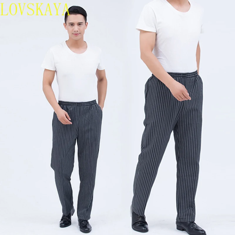 Herren halb elastische Taille Kochhose Damen Kochhose Bäckerei Hotel Restaurant Koch Arbeits hose Food Service Kleidung