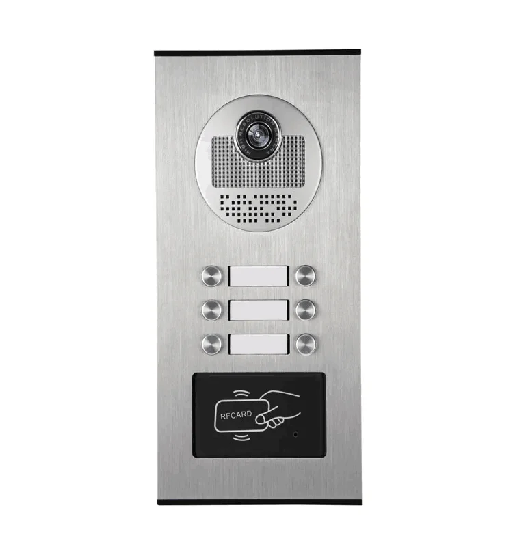 7 inch HD Color Video Door Phone Doorbell Intercom System + RFID Access Control Camera for 2/3/4/6 Multi /Family Apartment