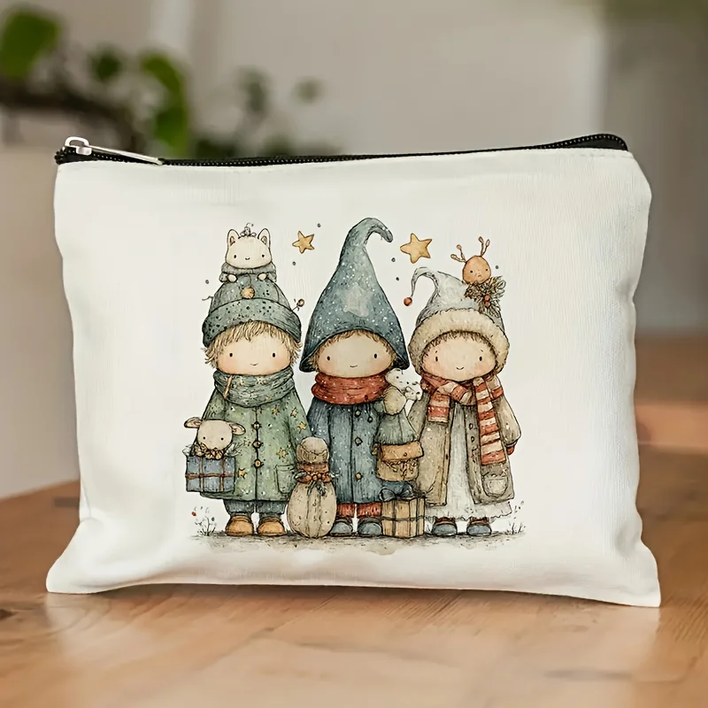 

A Christmas Makeup Bag - Multifunctional Zipper Pouch, Jewelry Storage Bag, Perfect Travel Zipper Small Storage Bag.