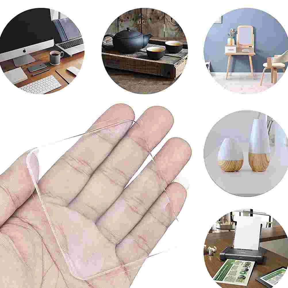 4 Pcs Fixed Foot Pad Sticky Gripping Pads Anti-Skid Gel Chair Cushion Clear Dashboard Earthquake Resistant Mat Wooden