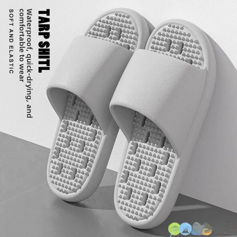 

Men's Bathroom Slippers Indoor Home Anti-Slip Deodorant Quick-Dry Massage EVA Material Comfortable Bath Slippers for Men