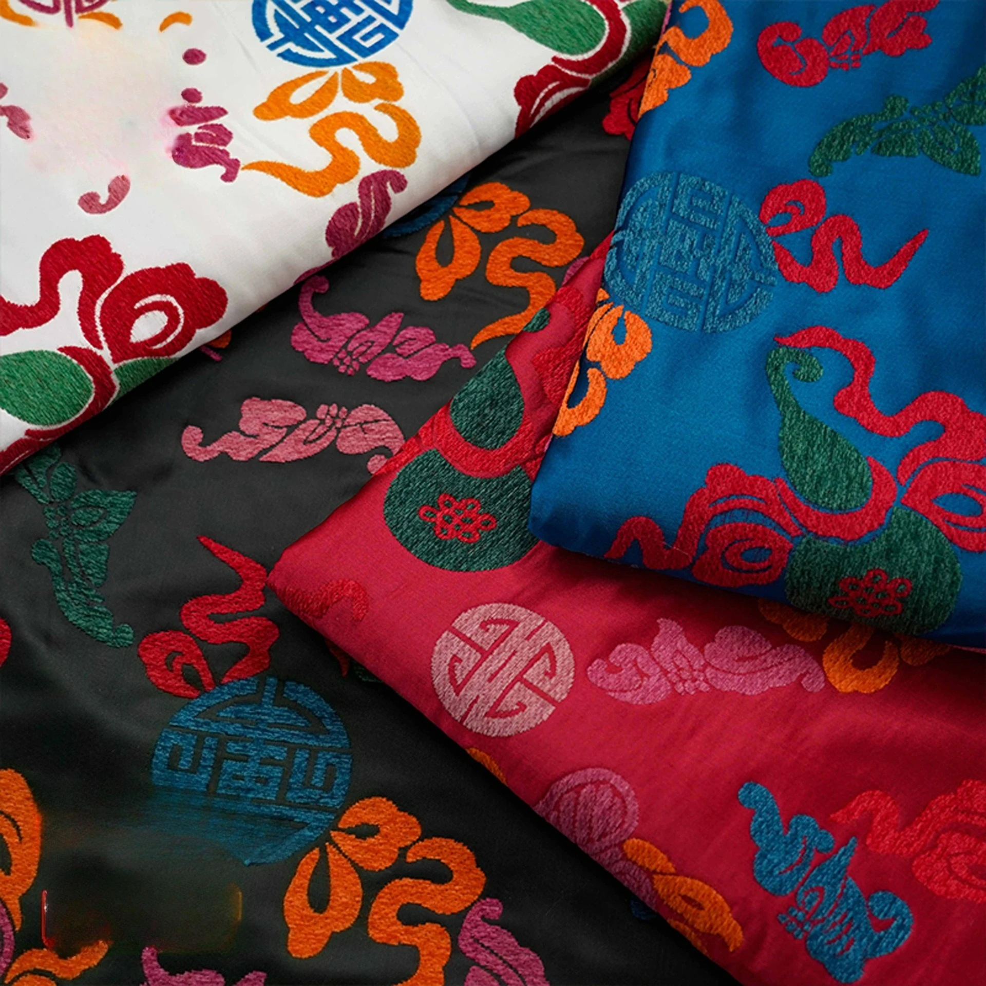 

Chinese Style Colorful Chenille Jacquard Fabric Autumn Winter Cheongsam Vest Jacket Clothing Making Fabric