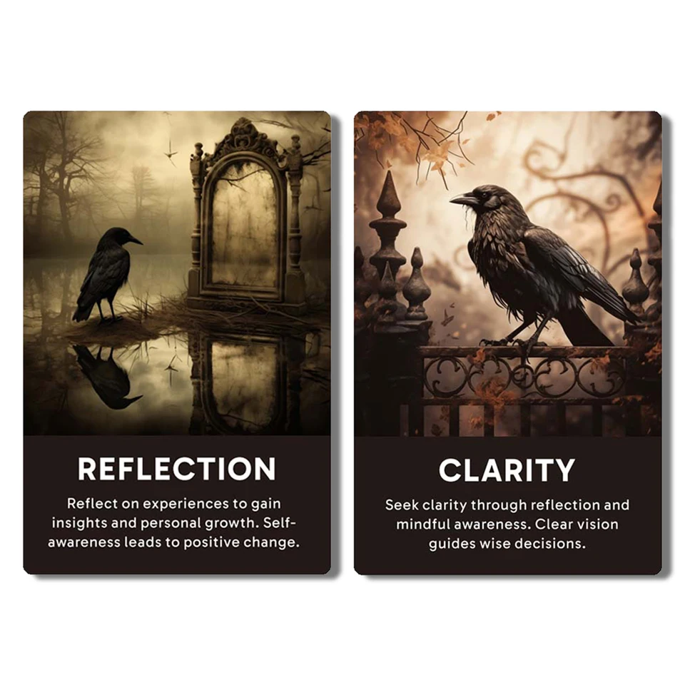 Crow's Insight カードデッキ、個人的な読解と思考のためのオラクル