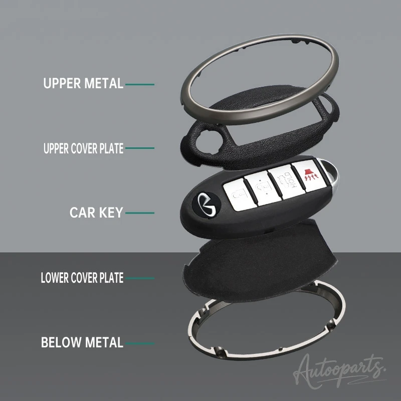 PU Leather Car Remote Key Case Cover For Infiniti Q50 Q60 Q70 QX50 QX60 QX70 EX FX JX35 FX35 EX35 FX37 JX35 Keychain Accessories view 4