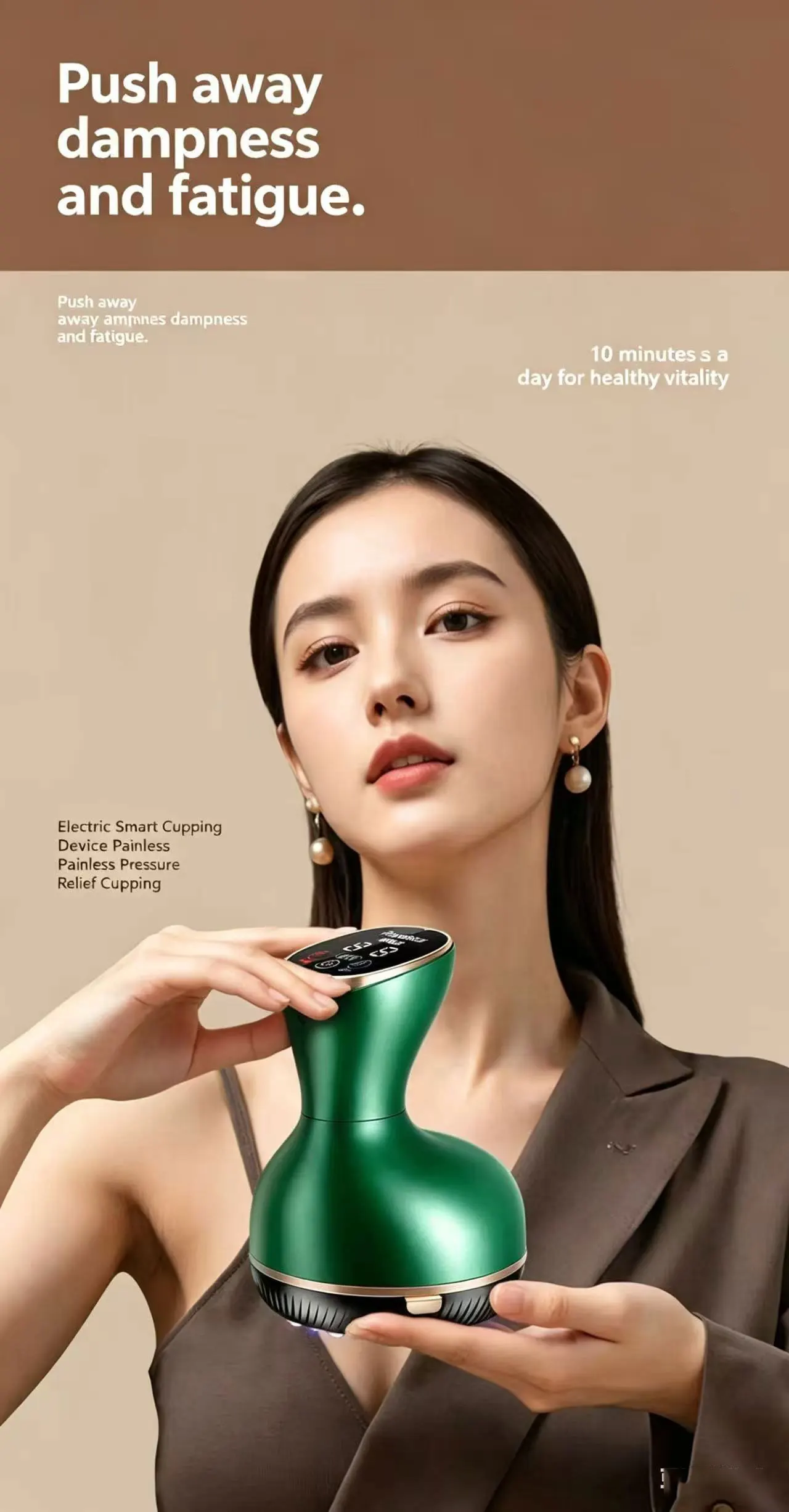 

JYouCare rechargeable Vacuum Cupping Device skin Scraping Massager jars Heating guasha Suction cups Therapy guasha health beauty