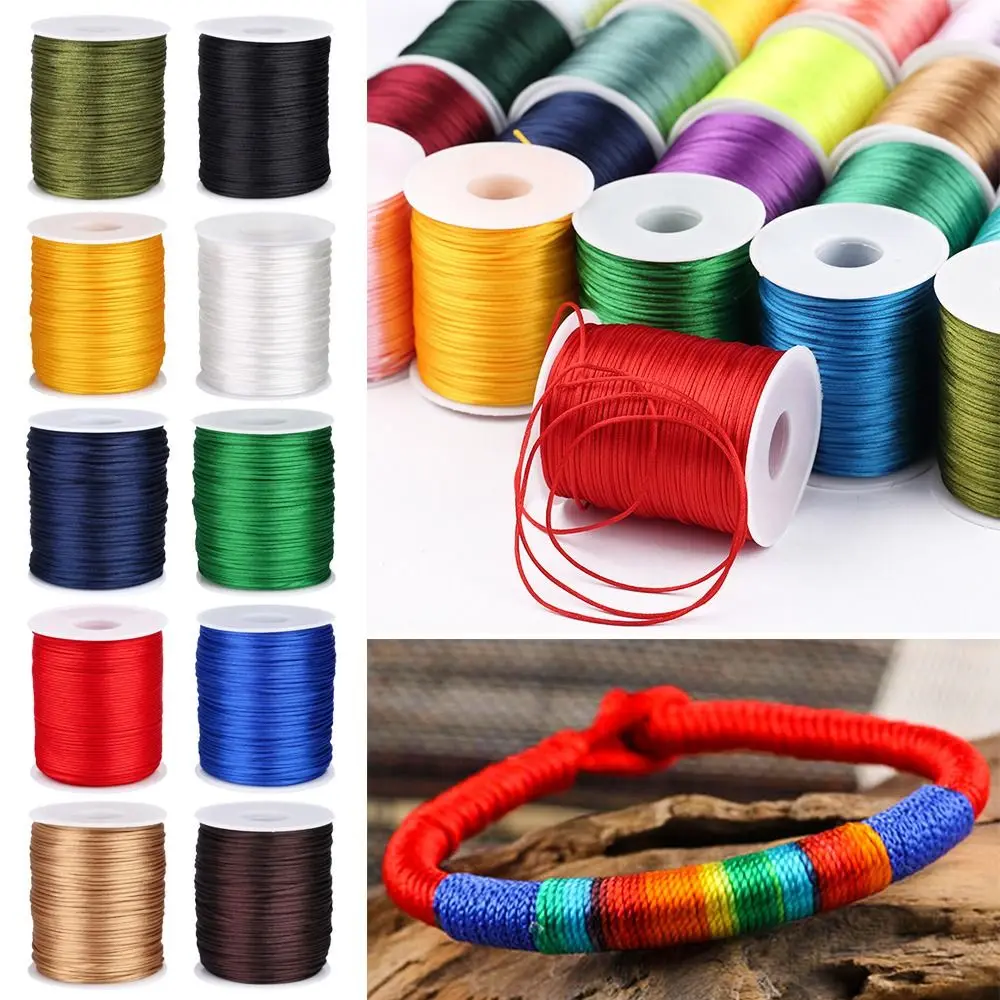 New 1.5mm Satin Cord 100M Solid Color Braided Cord Silk Rope