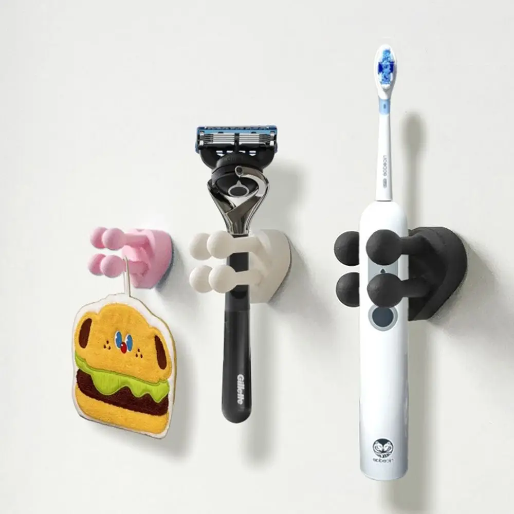 

New Creative Silicone Toothbrush Holder No Punch Self-Adhesive Bathroom Organizer Waterproof Wall Mounted Hook Space Saving