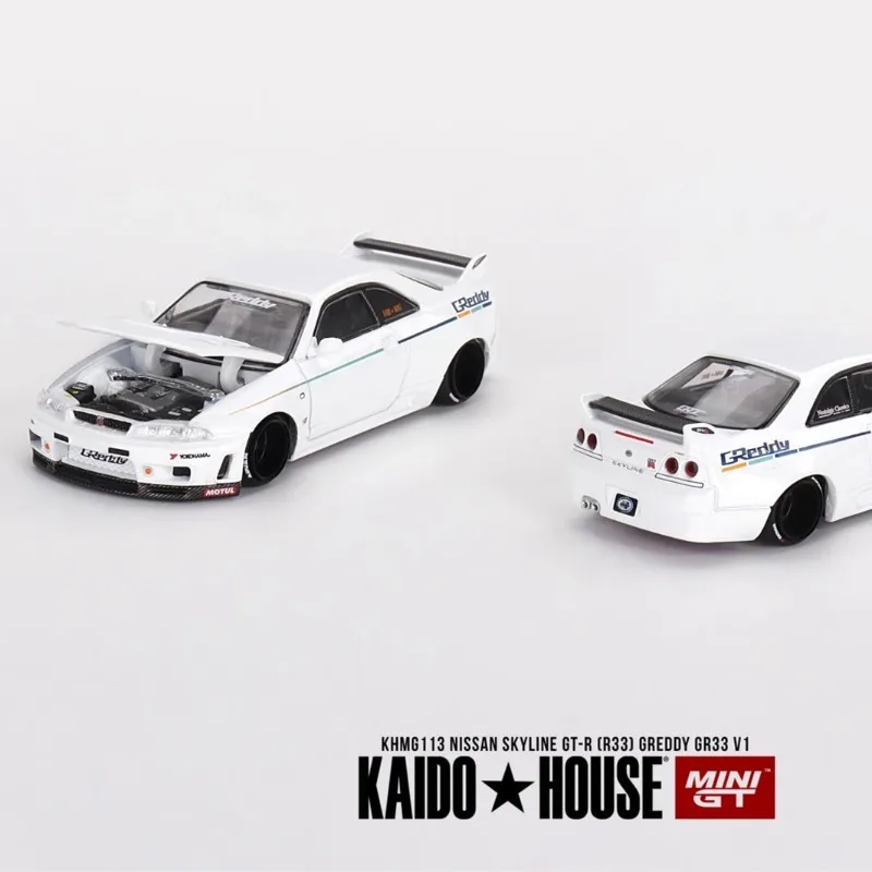 

MINI GT 1:64 Имитационная модель из сплава SkyLINEGT-R R33, детская коллекция декоративных игрушек, для детских праздничных подарков.