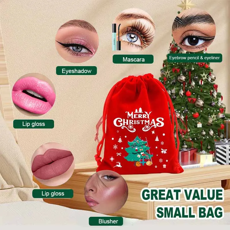 オールインワンメイクアップキット フルメイクキット 女性・ティーン向けギフト ヌードリップスティック、リップグロス、ハイライターブラッシュ、アイシャドウ、アイライナー