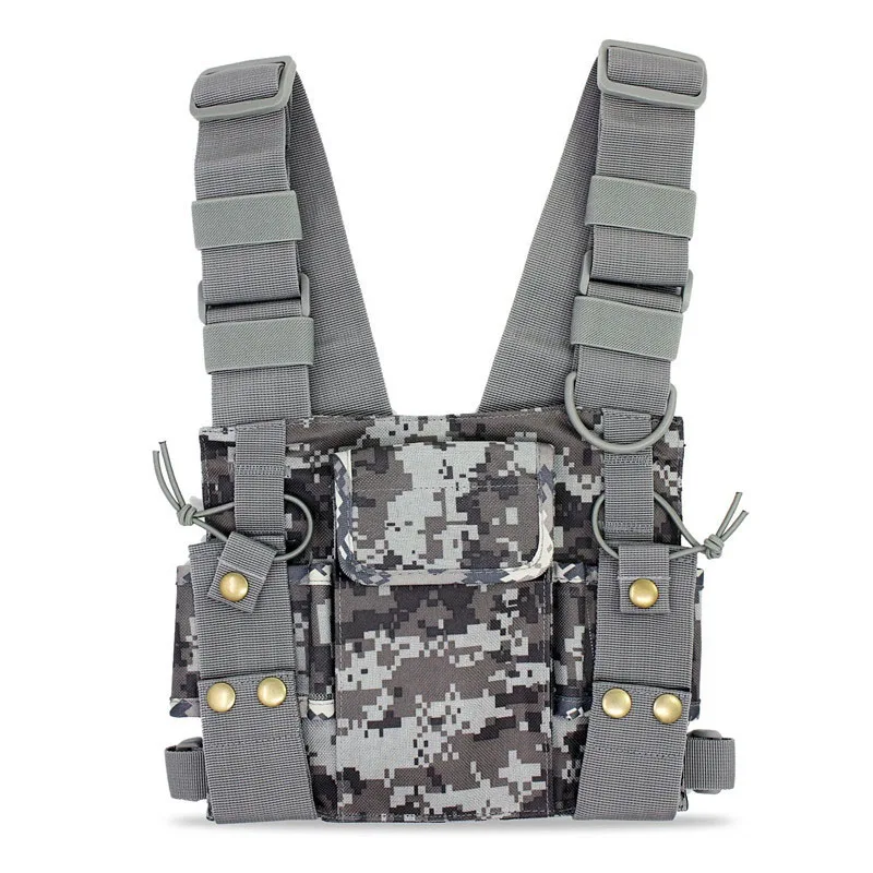 Newest PT-12 Camouflage Nylon Multifunctional Tactical Chest Bag Radio Holder Hanging Adjustable Portable For Military Outdoor