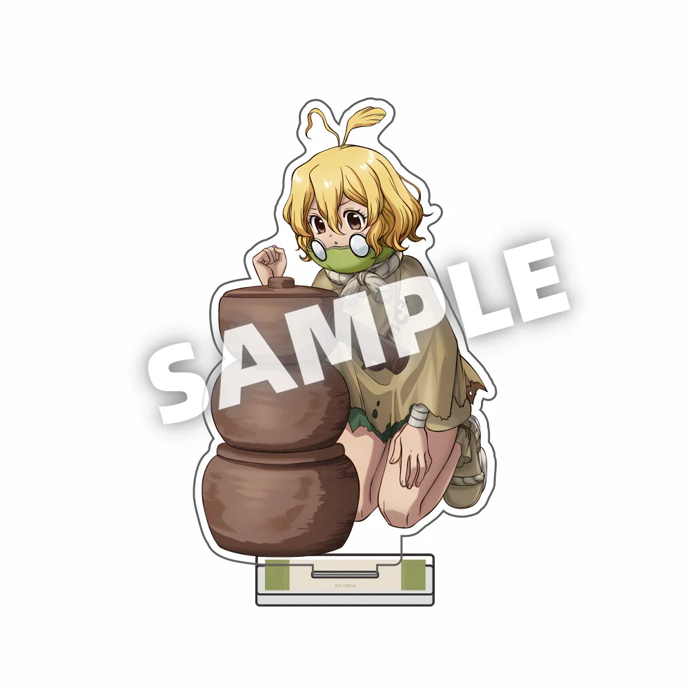 متجر Dr.Stone Gen Asagiri Senku Ishigami الخمول نمط زي 15 سنتيمتر الاكريليك حامل سطح المكتب ديكور المشجعين سحر أنيمي الهدايا