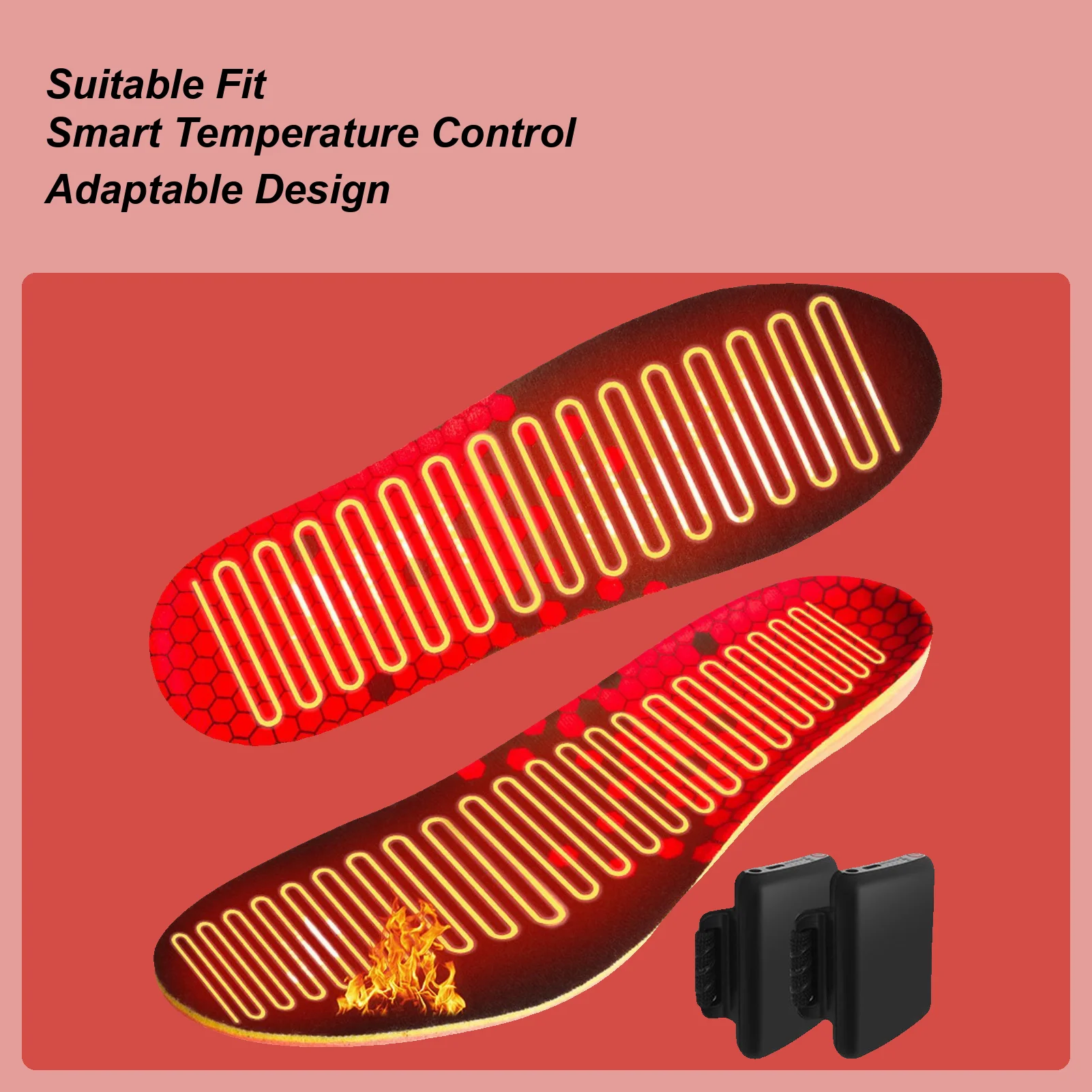 

5000mAh Heated Insoles Adjustable 3-Temp Foot Warmers for Outdoor Work, Skiing, Motorcycling & Winter Travel