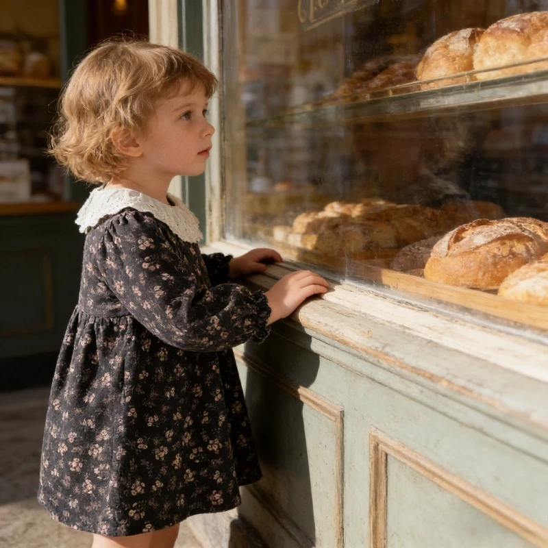 

Платье для девочек с цветочным принтом на весну и осень, с длинным рукавом, в стиле принцессы, тематическое платье для сестер
