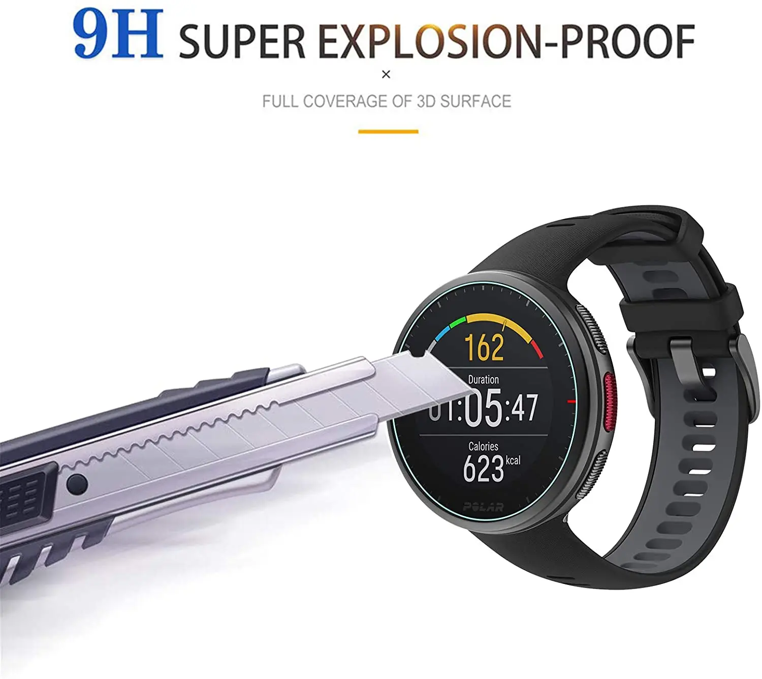 2PCS Screen Protector For Polar Vantage V2 Smart Watch Tempered Glass For Polar Vantage M/V Anti-Scratch Protective Film