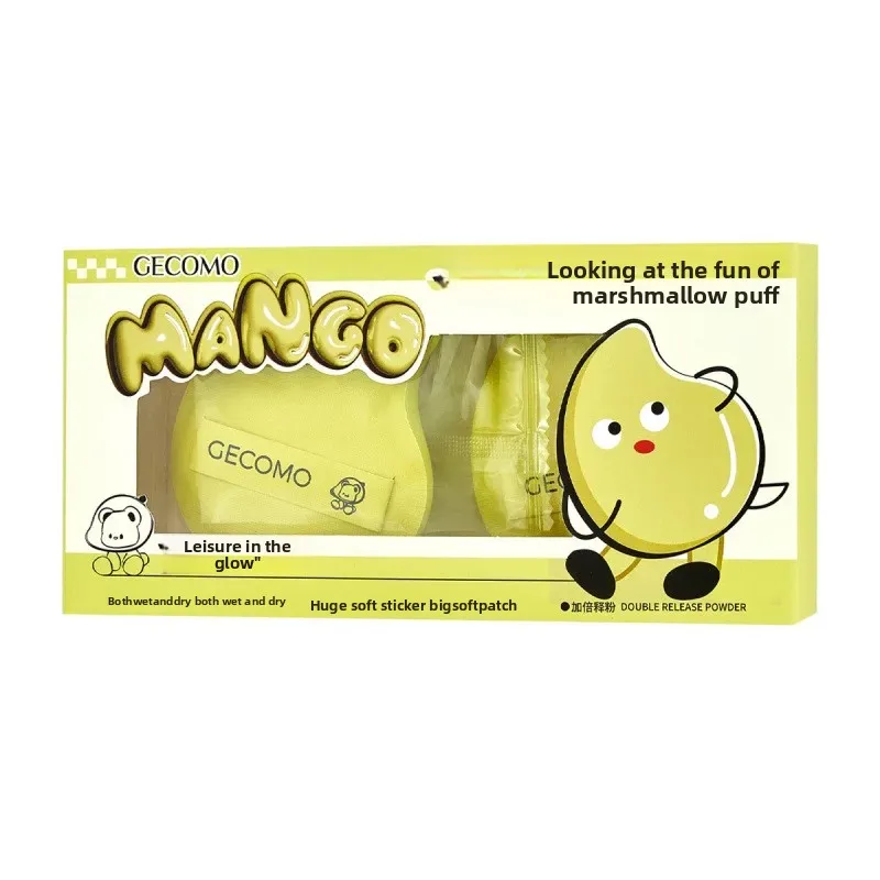 2 uds maquillaje licuadora Puff cojín de aire base esponja esponjas de polvo suelto herramienta aplicadora cosmética en forma de Mango al por mayor