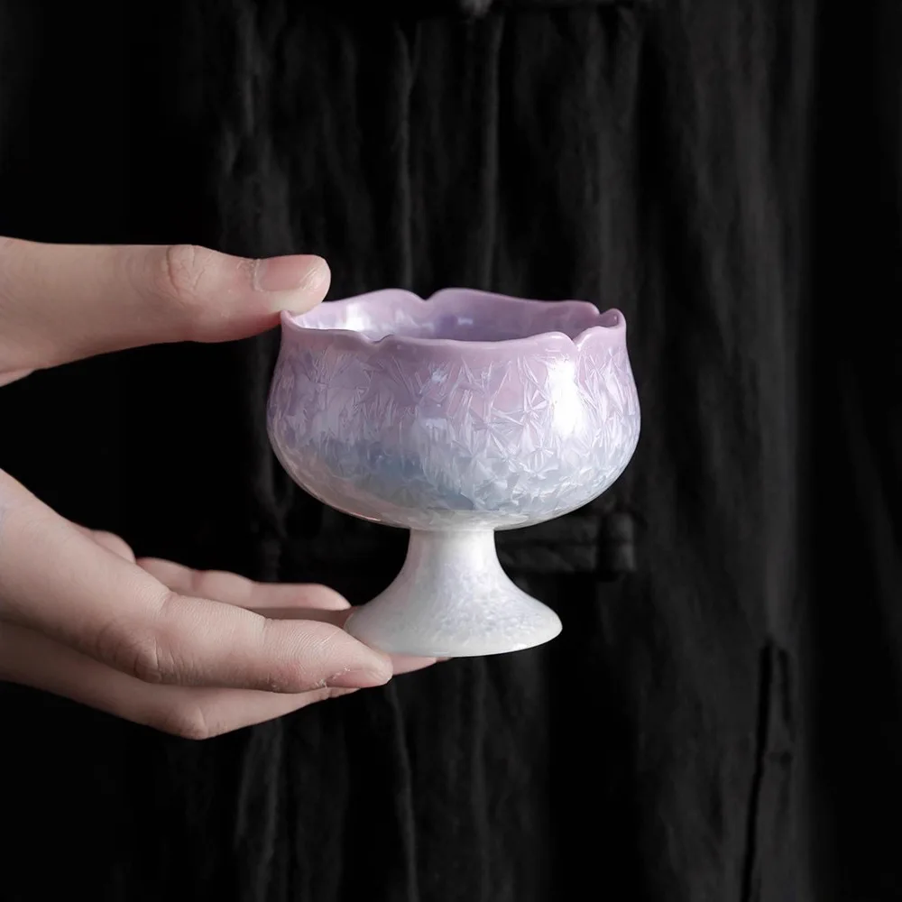

Handmade Flambe Glaze Teacup Porcelain Tea Cup Crystal Glaze Ceramic Personal Master Cup for Tea Ceremony Gift