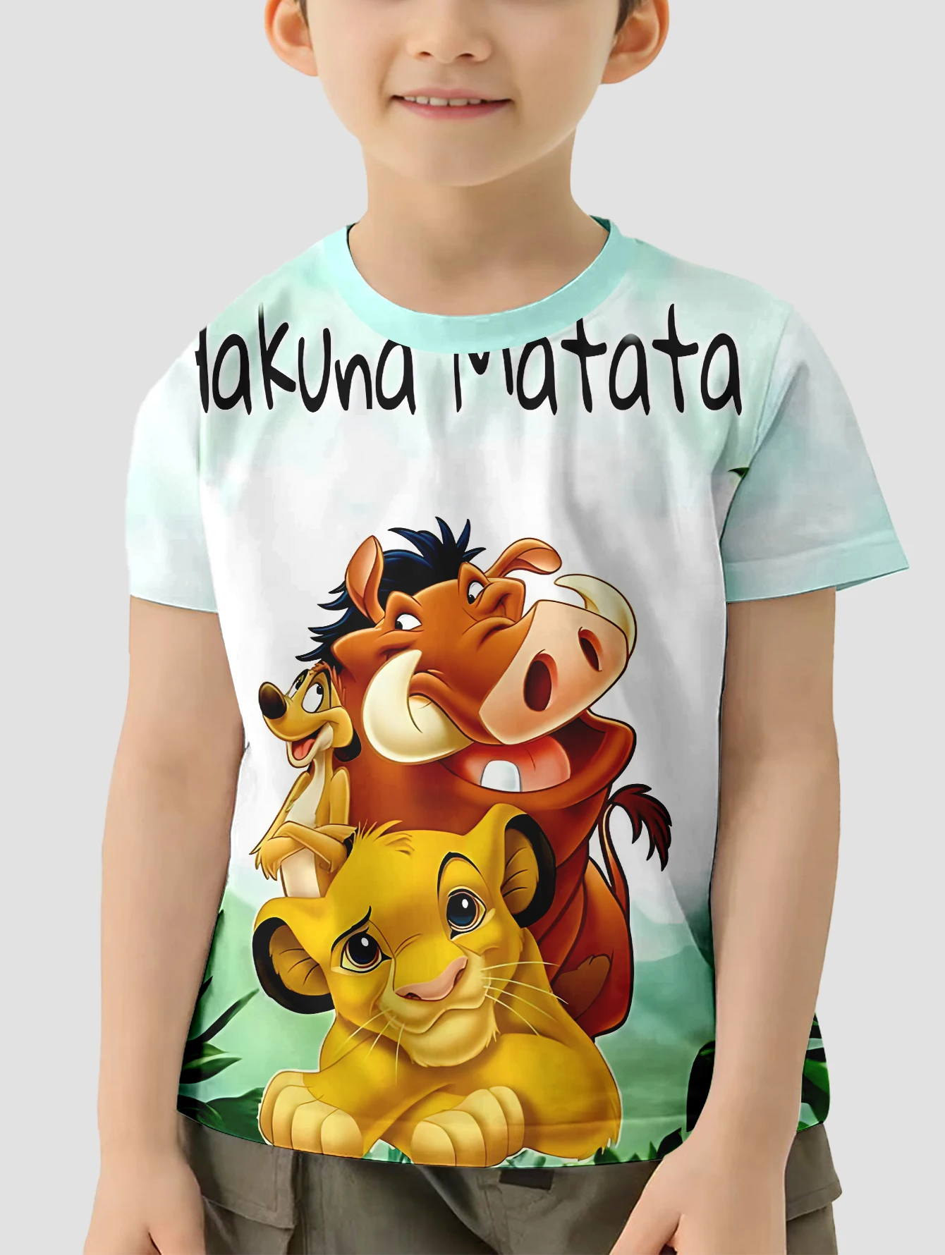 Disney Simba Lion King 3D Print Baby Clothing 5 to 14 Years Male Outdoor Clothes for Children Boy Girl Child T-Shirt Top Shirts