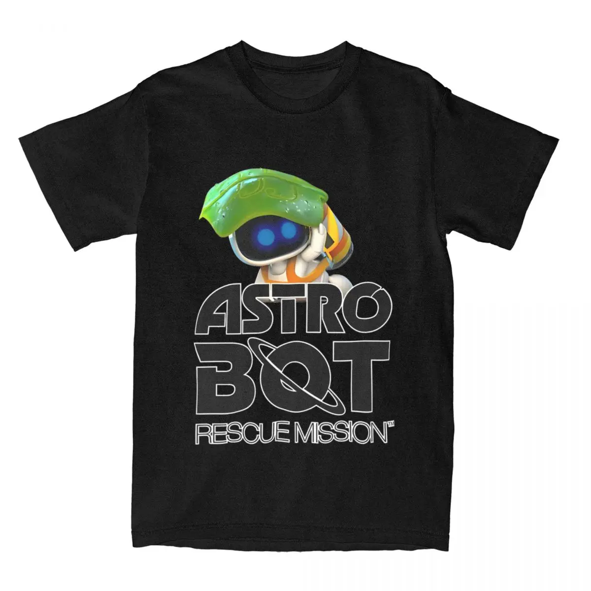 ASTRO BOT Rescue Mission LOGO With Bot T Shirt for Men Cotton T-Shirts O Neck Astrobot Tee Shirt Short Sleeve Clothes Printing