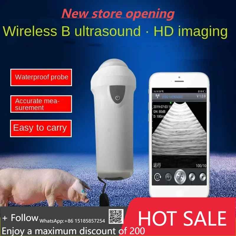 HD 무선 휴대용 동물 B 초음파 – 돼지/양 임신 테스터, 모바일 연결