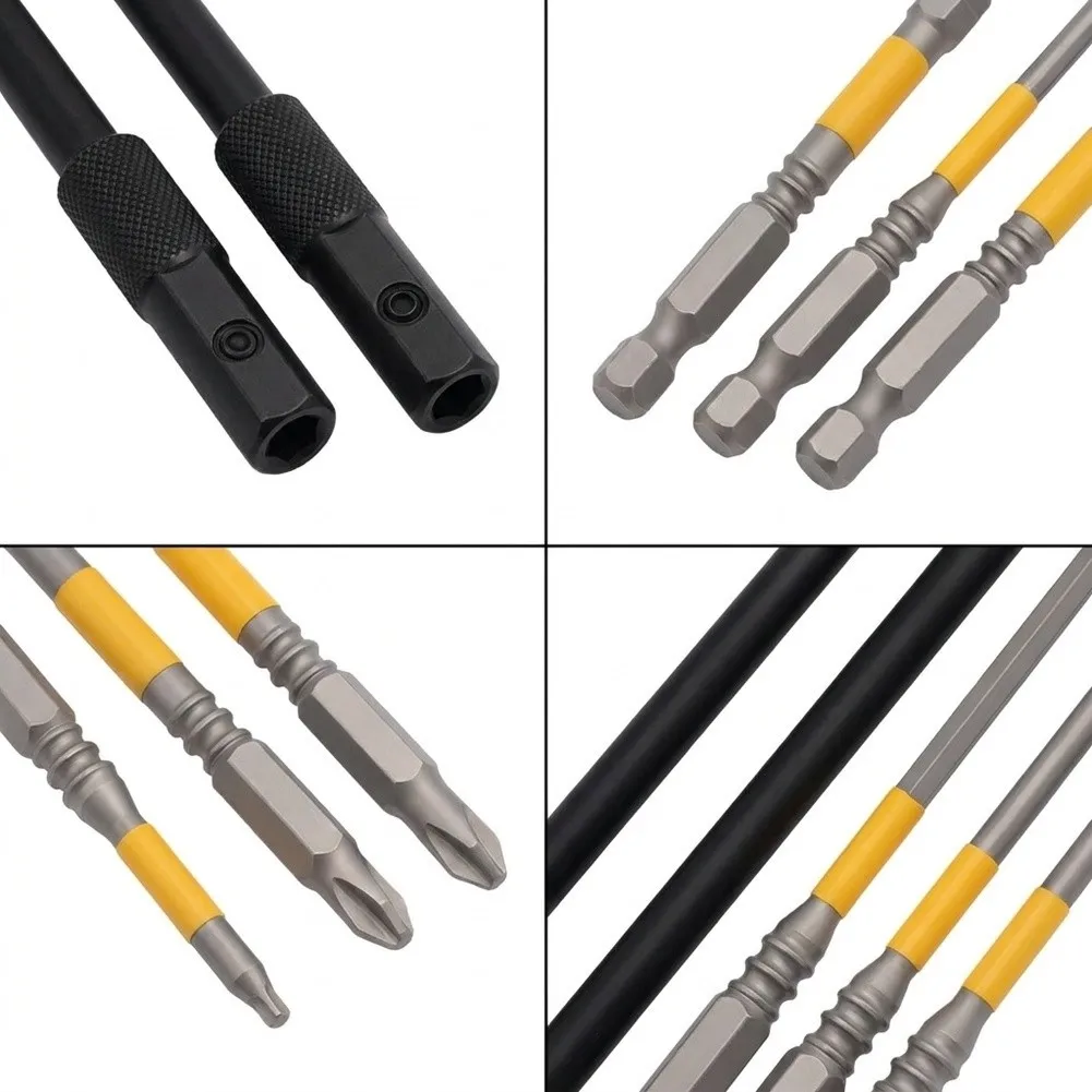 Industrial Alloy Steel Bits Hex Shank Extension Set High Hardness Alloy Steel Knurled Non-slip Grip Self-locking Mechanism