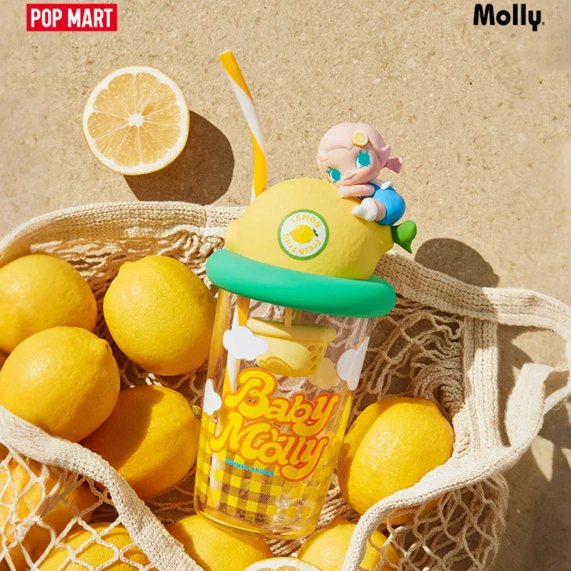 POPMART طفل مولي الفاكهة الملونة المعطرة أكواب مياه سلسلة صندوق أعمى صندوق غامض تخمين حقيبة اللعب دمية لطيف أنيمي الشكل هدية