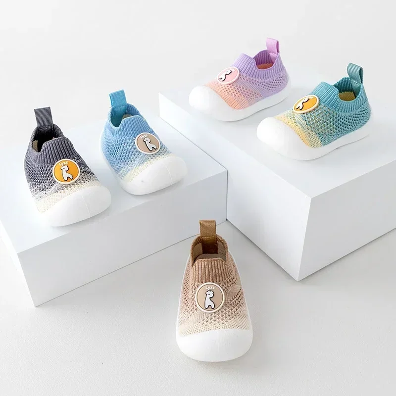 Nuevos zapatos de bebé con gradiente, zapatos de bebé antideslizantes de suela suave para primavera y otoño, zapatos de bebé