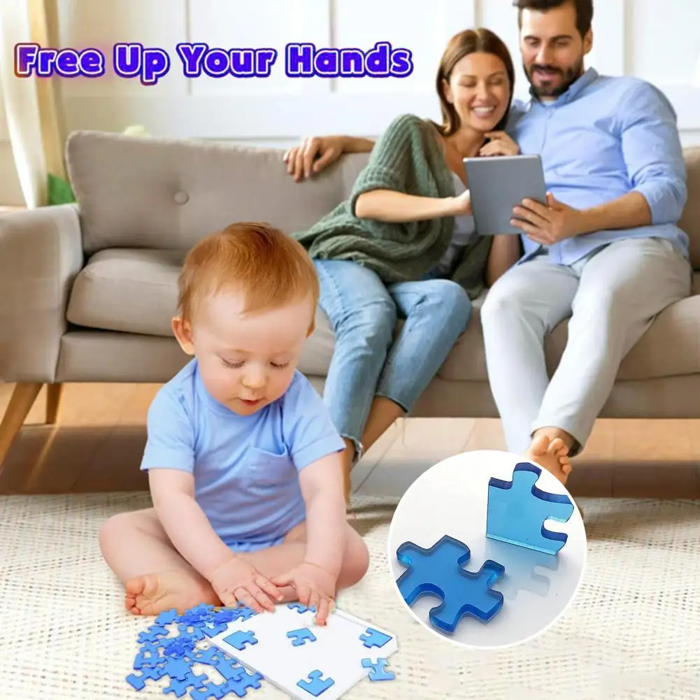 Transparent Puzzle Toy Challenging Acrylic Puzzle Set for Kids Teens Adults Brain Teaser Game with Irregular Pieces for Gift