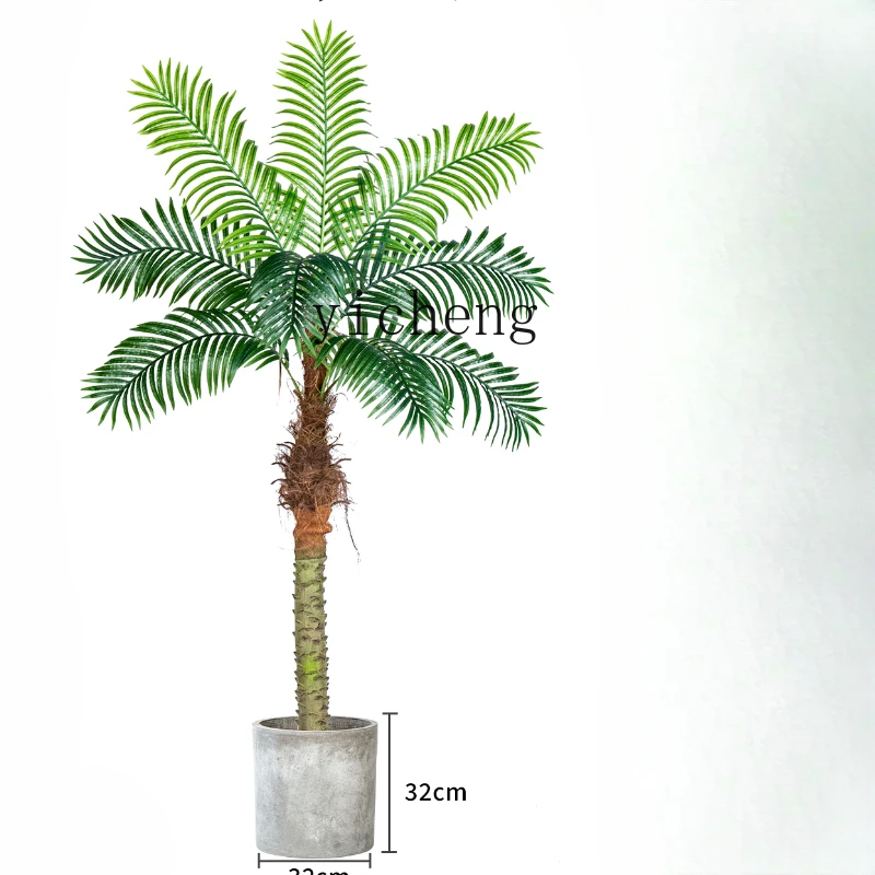 TQH large artificial sunflower tropical plant coconut tree indoor bionic green plant atmosphere fake tree landscaping