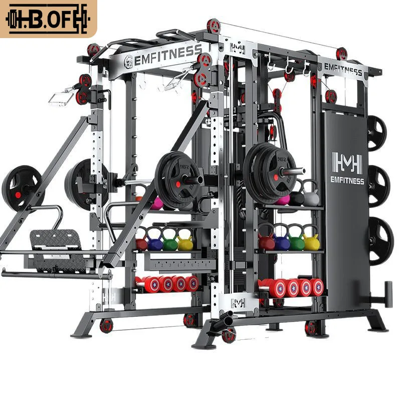 Longmen Frame Fitness Equipment, Commercial Smith Machine, Comprehensive Trainer, Household Multifunctional Bird Squat Bench