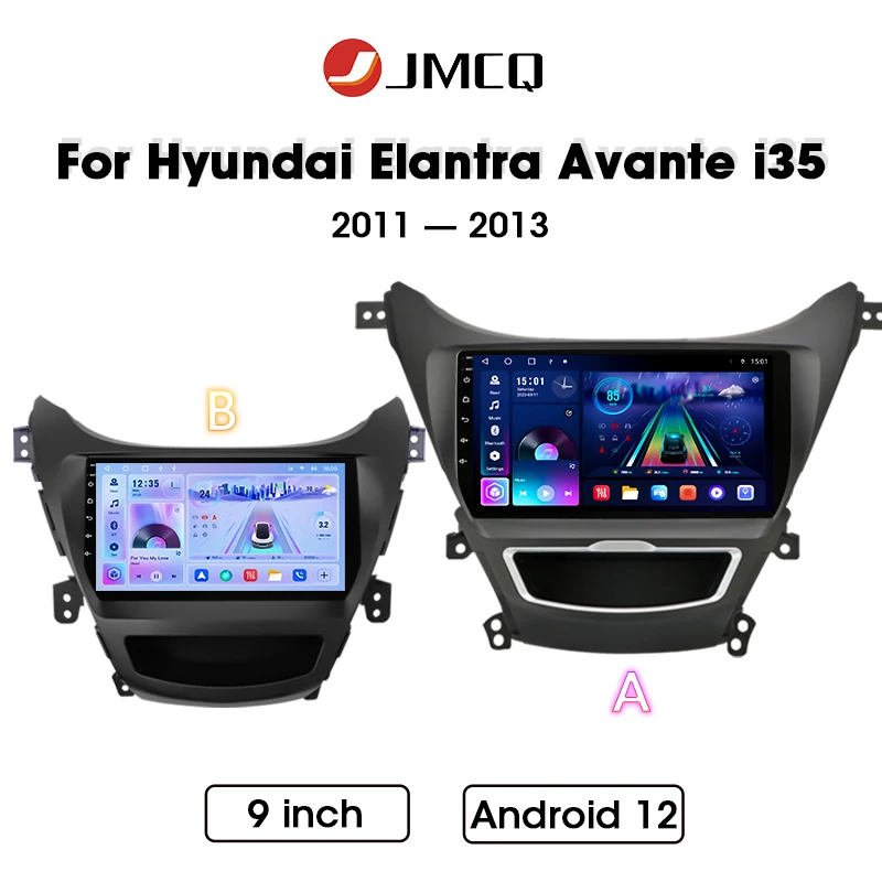 

JMCQ 9" Car Radio For Hyundai Elantra Avente i35 2011 2012 2013 2din Android 12 Carplay Multimidia Video Player Navi Stereo DSP