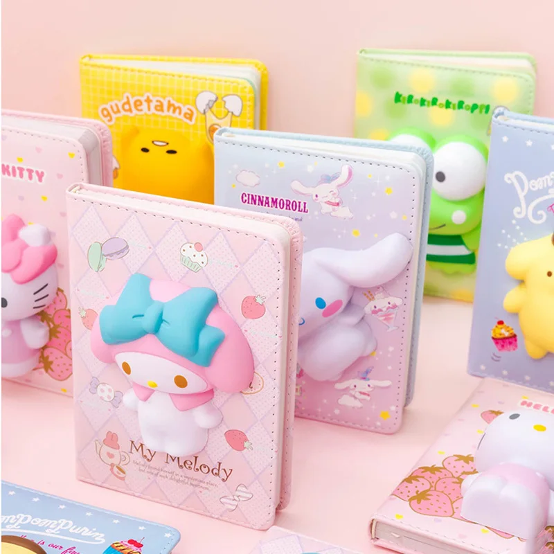 Sanrio Kawaii Pu Decompression Notebook Hello Kitty Kuromi Cinnamoroll Daily Weekly Planner Notepad School Supplies Stationery