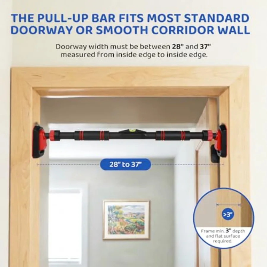 Doorway Jumper Swing with Pull-Up Bar Gym 4-in-1 Indoor Playground Set Fits 28-37 Hallway Doorway Blue Exercise Play Equipment