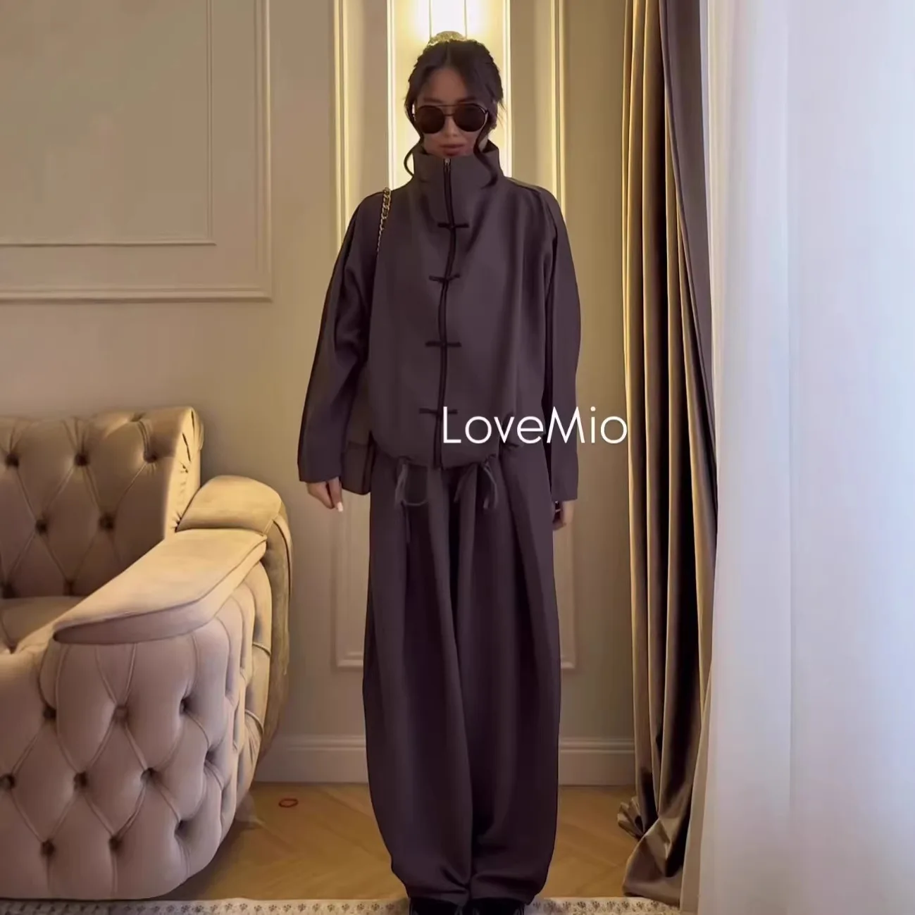 

Женские комплекты 2026: Весенний кардиган с длинным рукавом и однотонные брюки. Элегантный повседневный костюм для женщин.