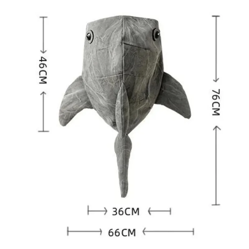 Funny Whale Shark Shape Washed Canvas Backpack Fashion Large Capacity Cartoon Cute Knapsack Student Schoolbag ﻿Animal Travel Bag