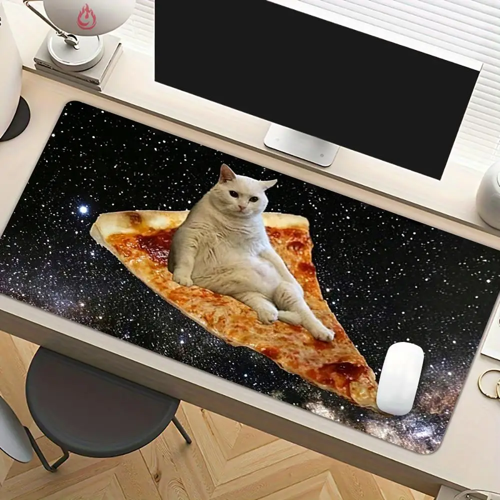 Starry Sky Pizza Cat Mouse Pad Desk Mat Large Computer Office Carpet XXL Mousepad Gamer Gaming PC Accessories Keyboard Rug