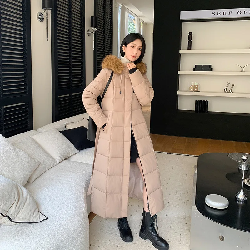 パーカー レディース ロングコート フード付き ファーカラー ジャケット 厚手 暖かい Y2K ストリートウェア エレガント ジャケット ワークコート タイトウエスト 秋冬