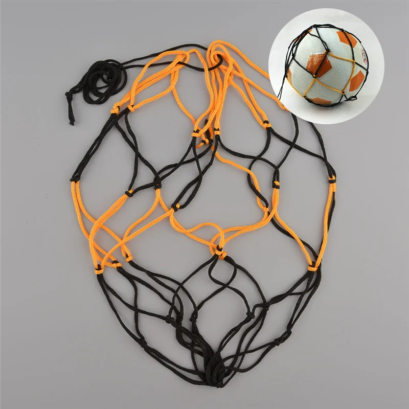 Nylon Net Bag Ball Carry Mesh for Volleyball Basketball Football Soccer Multi Sport Game Outdoor Durable Standard Black&Yellow