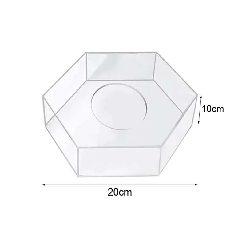 1 PCS Acrylic Cake Display Board Hexagonal Cake Tray Clear Cake Stand Decor Tools 20X20X10CM