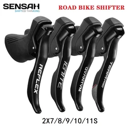 SENSAH  Road Bike Shifters 2X7/ 2×8/2×9/2X10/2X11 Speed Lever Brake Bicycle Derailleur  Compatible for 6800 R8000 R7 Claris Sora