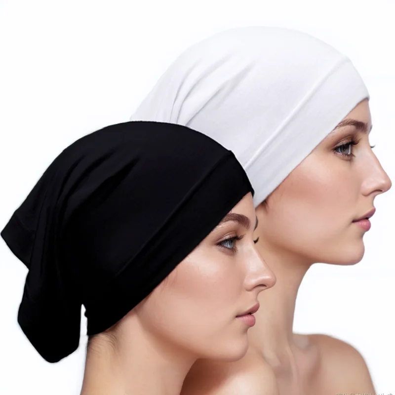 Hotsale Modal Jersey Inner Hijab Woman Cotton Muslim Hijab Wrap Underscarf Headband Solid Color Bonnet Hat Head Scarf 2024 Hijab