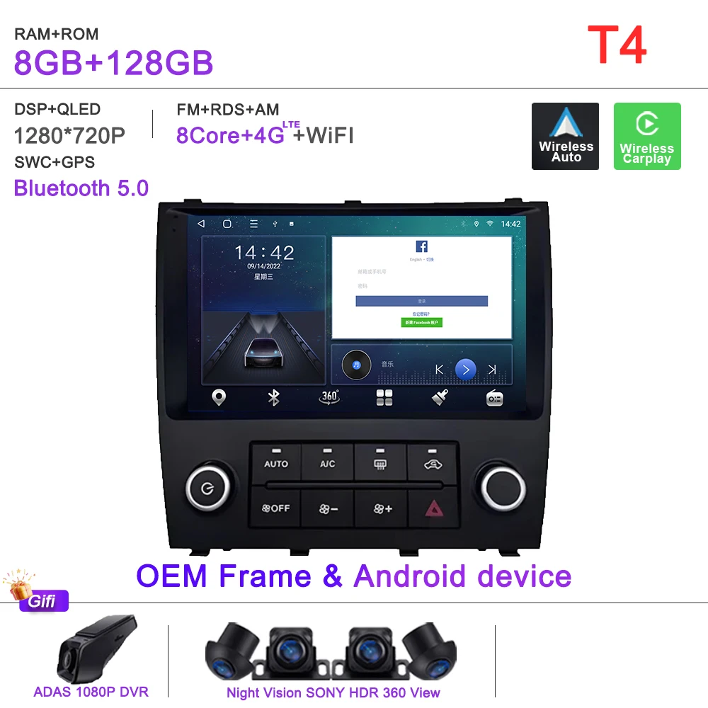 Android 16 Carplay Auto Voor Lexus IS200 XE10 1999-2005 Autoradio Multimedia Video Player Navigatie GPS DVD Touch screen WiFi