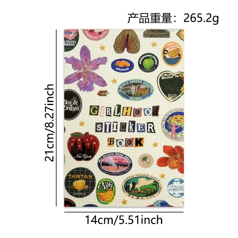 New Arrival Vintage Girlhood Sticker Book Retro Style Girls DIY Decorative Sticker Collection Book
