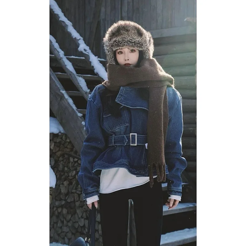 

Джинсовые пальто унисекс, женские осенние лоскутные саржевые модные субкультуры, пояса на пуговицах, погоны для отдыха и путешествий в клетку