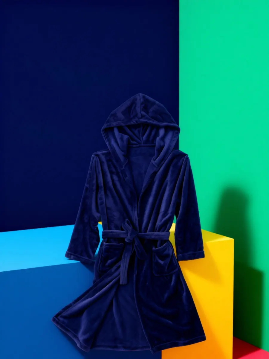 Mens Hooded Bathrobe Lightweight Soft Polyester Towel Robe Long Shower Robe Comfortable Wear-Resistant Bathrobes for Men