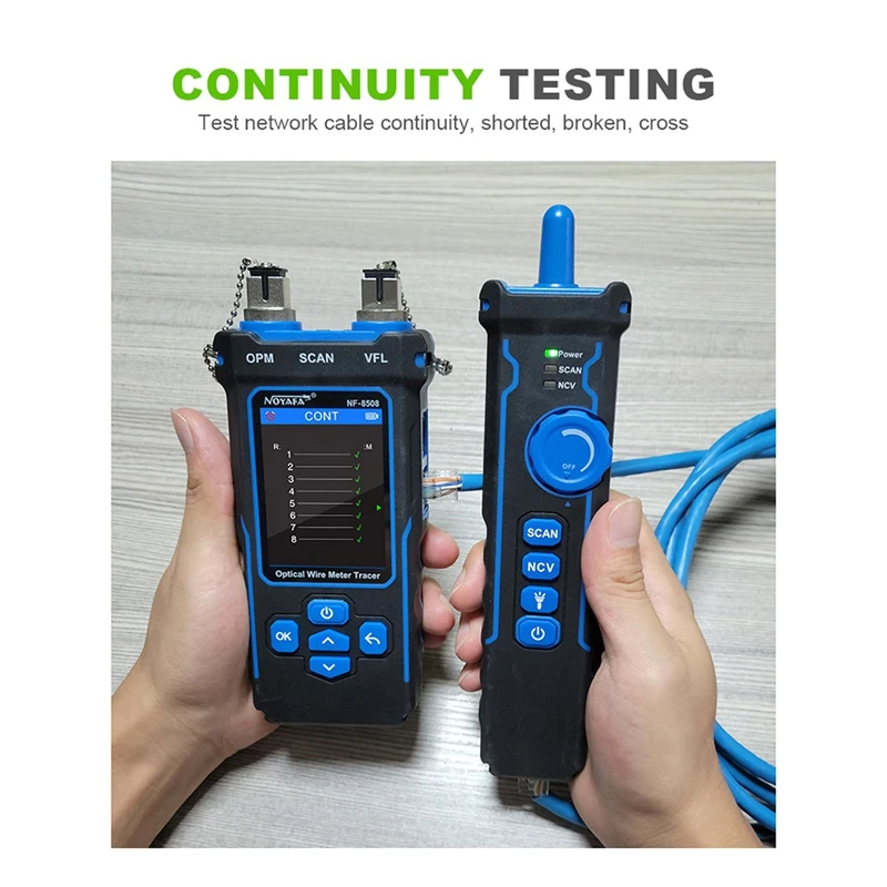 -8508 Cable Tracker LAN Optical Power Meter Tester LCD Display Measure Length Wiremap Network Cable Tester 10mw-ABFT